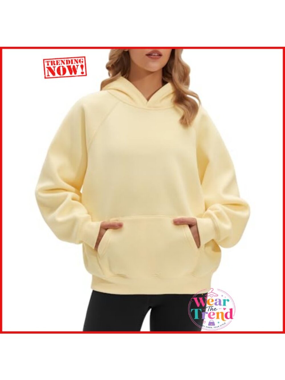 Oversized Fleece Hoodie Long Sleeve Casual Sweatshirt with Kangaroo Pocket
